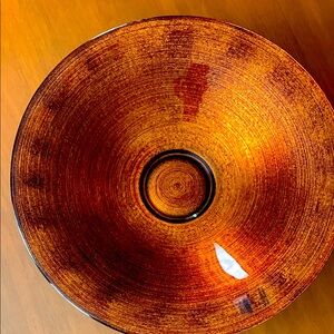 Crate & Barrel Bronze (brown/rust) Glass Centerpiece Bowl